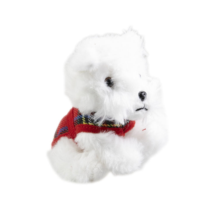 Plush Toy Keyring - White Dog 10Cm - Heritage Of Scotland - NA