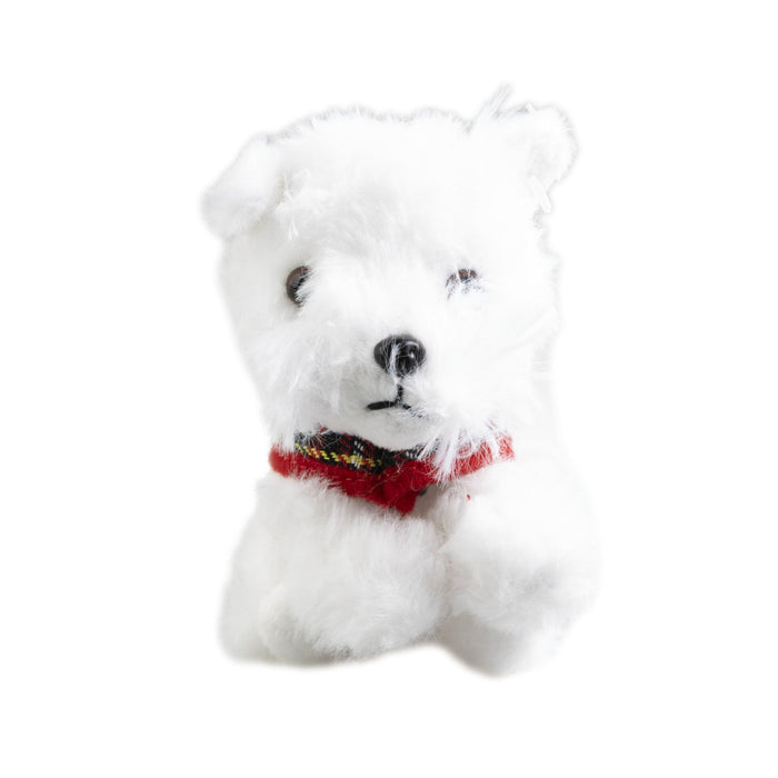 Plush Toy Keyring - White Dog 10Cm - Heritage Of Scotland - NA