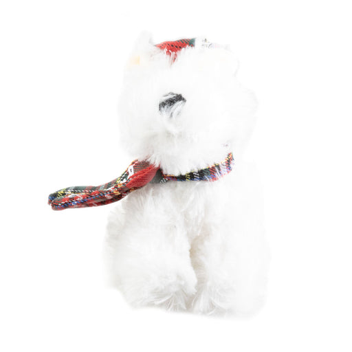 Plush Toy - White Tartan Dog 15Cm - Heritage Of Scotland - NA