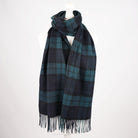 Premium 100% Pure Cashmere Wide Fringed Scarf - BLACK WATCH - Heritage Of Scotland -