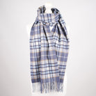 Premium 100% Pure Cashmere Wide Fringed Scarf - BROKEN GINGHAM - Heritage Of Scotland -