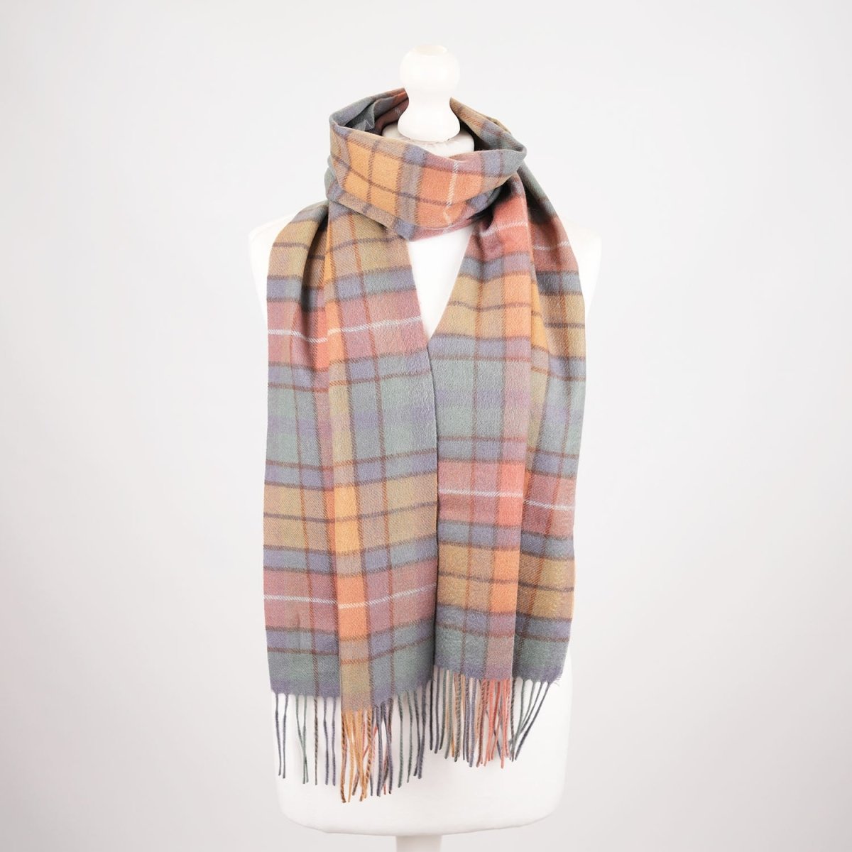 Premium 100% Pure Cashmere Wide Fringed Scarf - BUCHANAN ANTIQUE - Heritage Of Scotland -