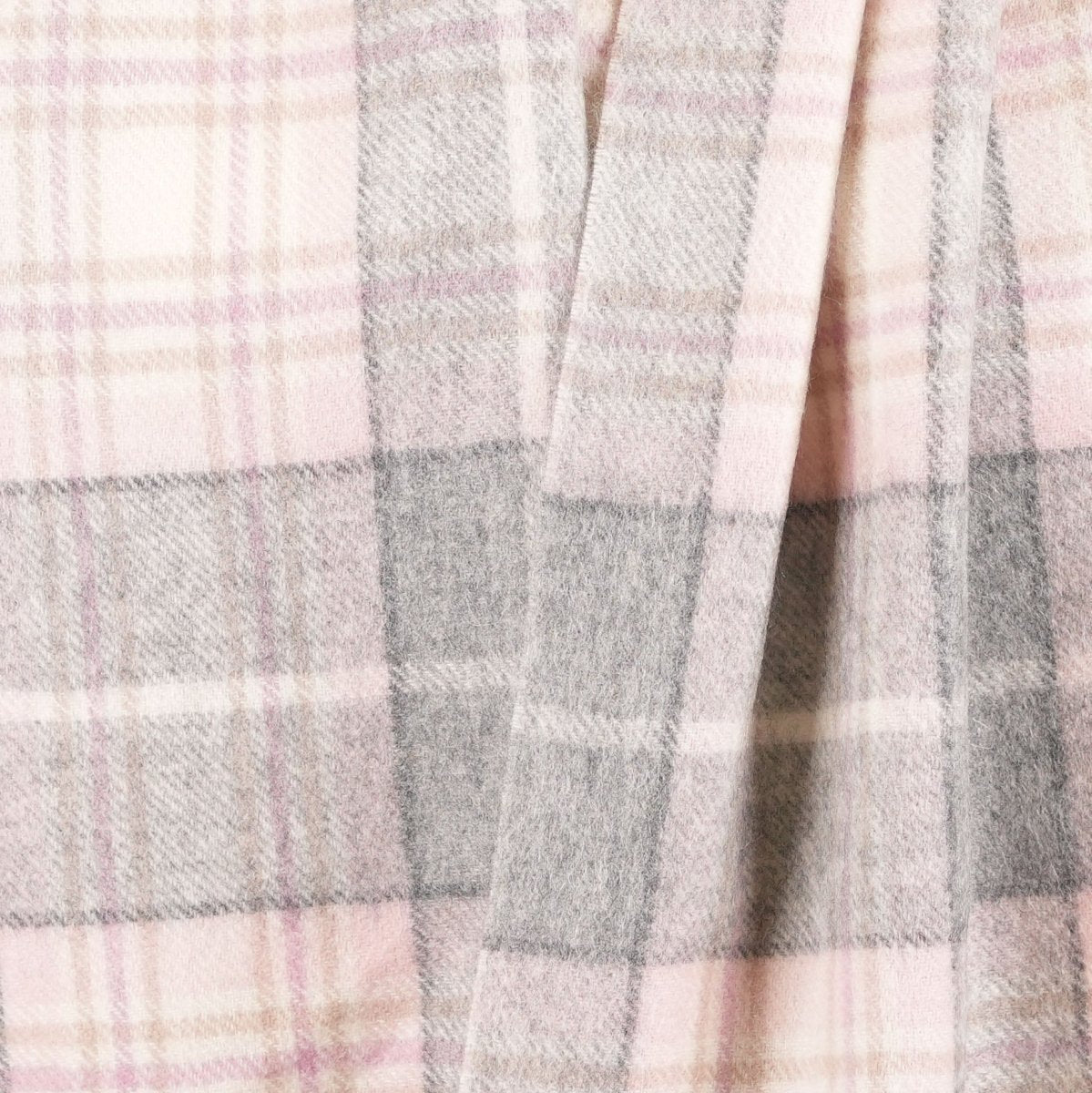 Premium 100% Pure Cashmere Wide Fringed Scarf - MACKELLAR PINK - Heritage Of Scotland -