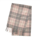 Premium 100% Pure Cashmere Wide Fringed Scarf - MACKELLAR PINK - Heritage Of Scotland -