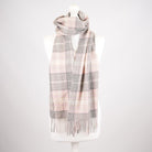 Premium 100% Pure Cashmere Wide Fringed Scarf - MACKELLAR PINK - Heritage Of Scotland -