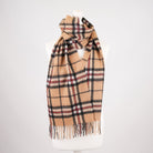 Premium 100% Pure Cashmere Wide Fringed Scarf - THOMSON CAMEL - Heritage Of Scotland -