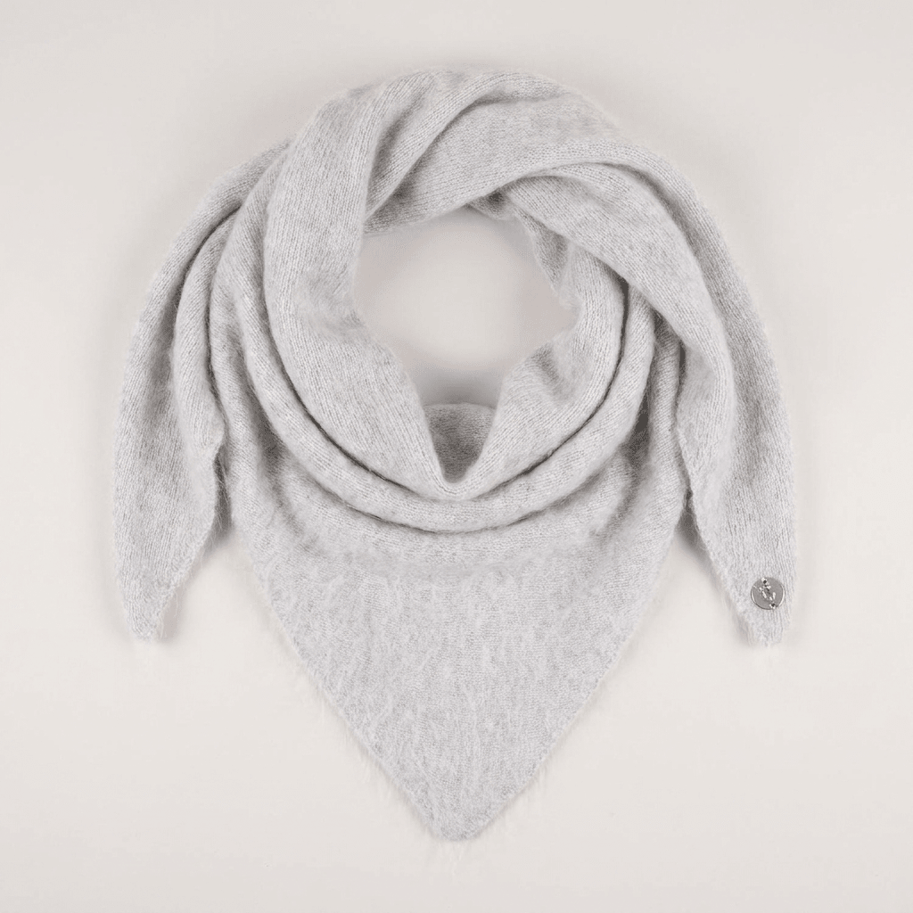 Pure Brushed Luxury Cashmere Triangle Head Scarf - RAIN - Heritage Of Scotland -