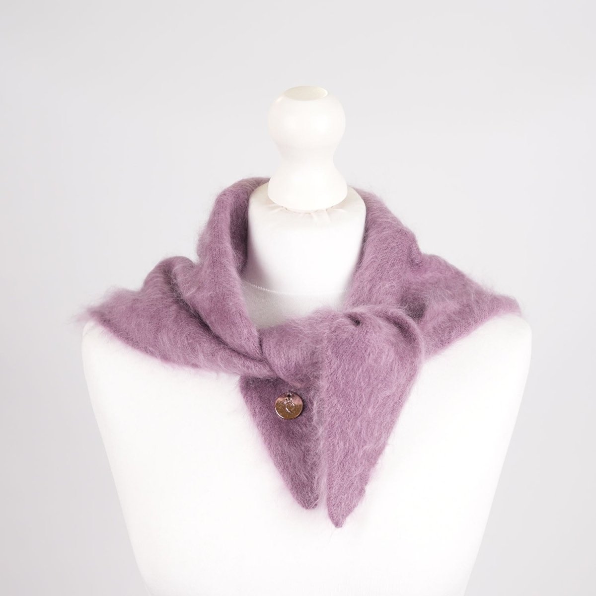 Pure Brushed Luxury Cashmere Triangle Head Scarf - VIOLET - Heritage Of Scotland -