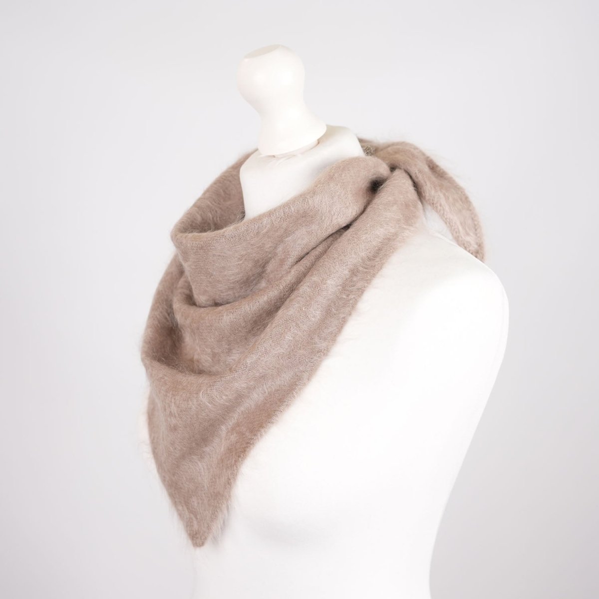 Pure Brushed Luxury Cashmere Triangle Head Scarf - WHEAT - Heritage Of Scotland -