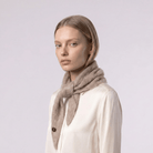 Pure Brushed Luxury Cashmere Triangle Head Scarf - WHEAT - Heritage Of Scotland -