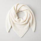 Pure Brushed Luxury Cashmere Triangle Head Scarf - WHITE - Heritage Of Scotland -