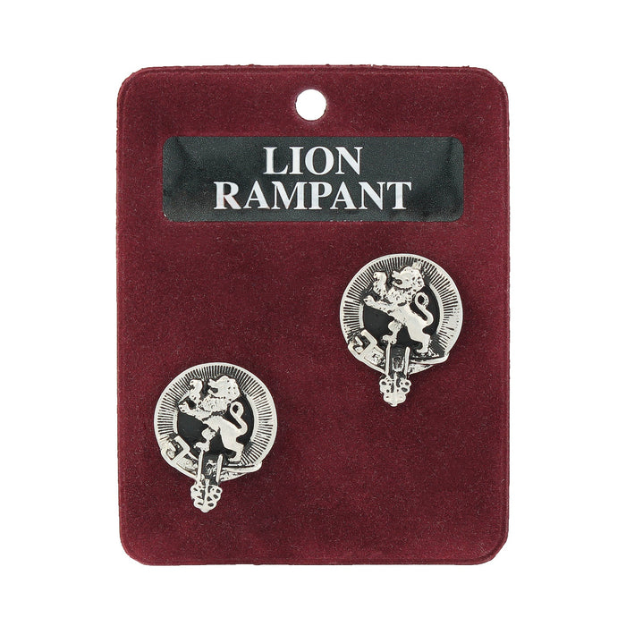 Rampant Lion Clan Badge, Kilt Pin, Lapel Pin, Cufflinks, Keyring/Key Fob & Gift Set — Fine Pewter by Art Pewter — Made in Scotland (Shiny Finish) - Heritage Of Scotland - Cufflinks