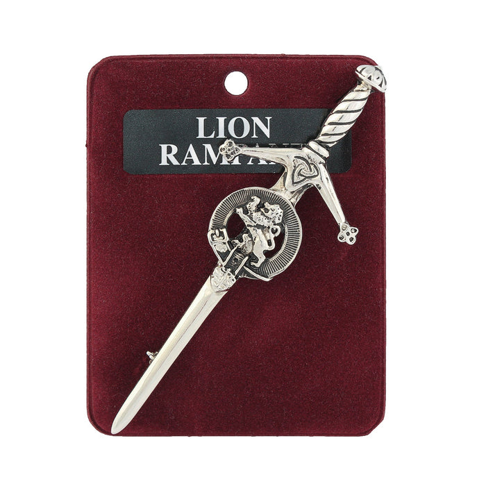 Rampant Lion Clan Badge, Kilt Pin, Lapel Pin, Cufflinks, Keyring/Key Fob & Gift Set — Fine Pewter by Art Pewter — Made in Scotland (Shiny Finish) - Heritage Of Scotland - Kilt Pin
