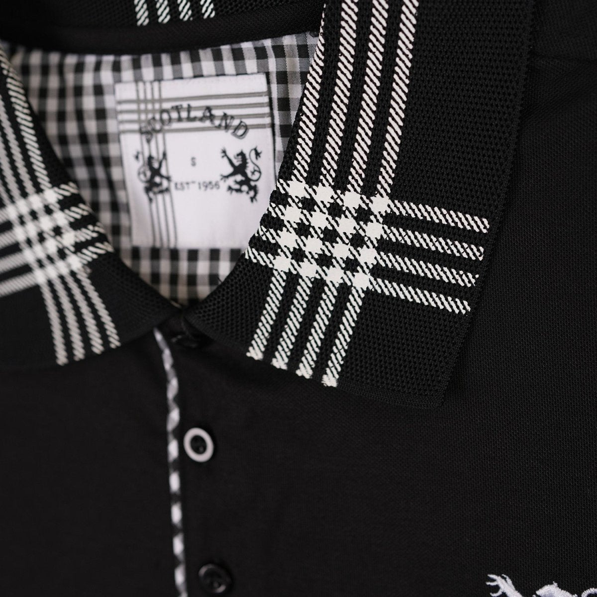 Rampant Lion Scotland Polo Shirt Black - Heritage Of Scotland - BLACK / XS