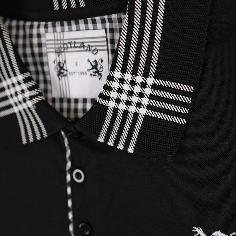 Rampant Lion Scotland Polo Shirt Black - Heritage Of Scotland - BLACK / XS