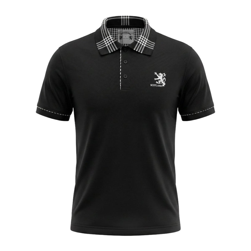 Rampant Lion Scotland Polo Shirt Black - Heritage Of Scotland - BLACK / XS