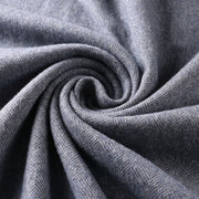 Recycled Wool Herringbone Blanket with Fringe – Soft Warm Throw - Heritage Of Scotland - Denim