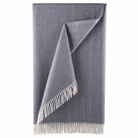 Recycled Wool Herringbone Blanket with Fringe – Soft Warm Throw - Heritage Of Scotland - Denim