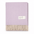 Recycled Wool Herringbone Blanket with Fringe - Soft Warm Throw - HEATHER - Heritage Of Scotland -
