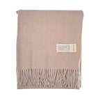 Recycled Wool Herringbone Blanket with Fringe - Soft Warm Throw - OATMEAL - Heritage Of Scotland -