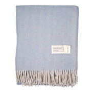 Recycled Wool Herringbone Blanket with Fringe – Soft Warm Throw - Heritage Of Scotland - Olive