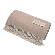 Recycled Wool Herringbone Blanket with Fringe – Soft Warm Throw - Heritage Of Scotland - Spice