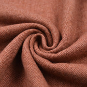 Recycled Wool Herringbone Blanket with Fringe – Soft Warm Throw - Heritage Of Scotland - Spice