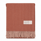 Recycled Wool Herringbone Blanket with Fringe - Soft Warm Throw - SPICE - Heritage Of Scotland -