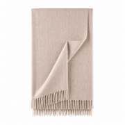 Recycled Wool Herringbone Blanket with Fringe – Soft Warm Throw - Heritage Of Scotland - Spice