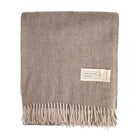 Recycled Wool Herringbone Blanket with Fringe - Soft Warm Throw - TAUPE - Heritage Of Scotland -