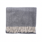 Recycled Wool Herringbone Knee Blanket – Pastel Fringed Throw - DENIM - Heritage Of Scotland -