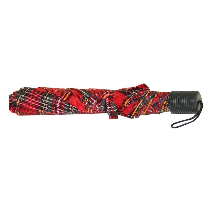 Red Tartan Compact Umbrella – Stylish Folding Umbrella for Rain & Travel - Heritage Of Scotland - Red Tartan