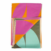 Retro Geometric Scarf - Elegant Everyday Shawl - Heritage Of Scotland - PINK/OCHRE