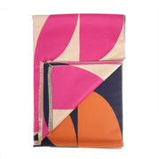 Retro Geometric Scarf - Elegant Everyday Shawl - Heritage Of Scotland - PINK/ORANGE