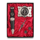 Robertson Clan Badge, Kilt Pin, Lapel Pin, Cufflinks, Keyring/Key Fob & Gift Set — Fine Pewter by Art Pewter — Made in Scotland (Shiny Finish) - Heritage Of Scotland - Gift Set