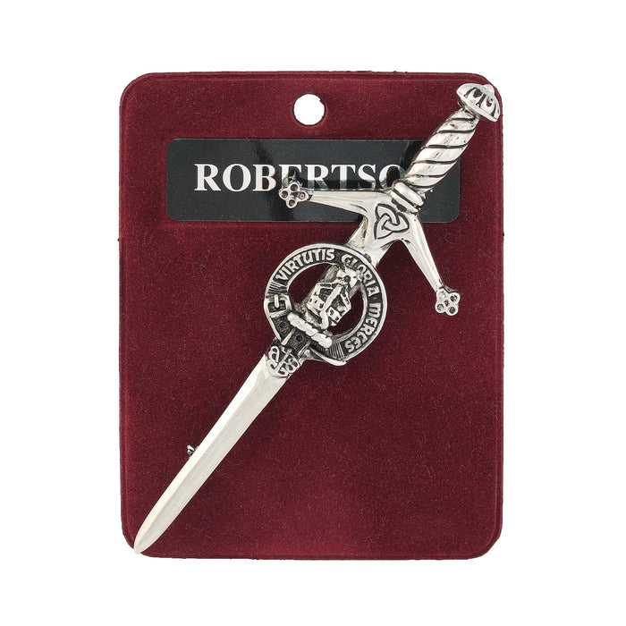 Robertson Clan Badge, Kilt Pin, Lapel Pin, Cufflinks, Keyring/Key Fob & Gift Set — Fine Pewter by Art Pewter — Made in Scotland (Shiny Finish) - Heritage Of Scotland - Kilt Pin
