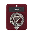 Rose Clan Badge, Kilt Pin, Lapel Pin, Cufflinks, Keyring/Key Fob & Gift Set — Fine Pewter by Art Pewter — Made in Scotland (Shiny Finish) - Heritage Of Scotland - Badge