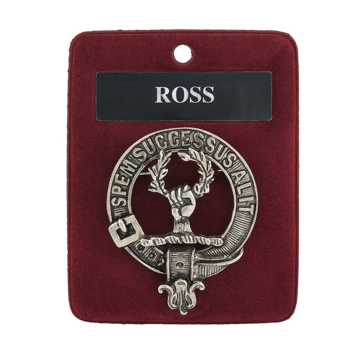 Ross Clan Badge, Kilt Pin, Lapel Pin, Cufflinks, Keyring/Key Fob & Gift Set — Fine Pewter by Art Pewter — Made in Scotland (Shiny Finish) - Heritage Of Scotland - Badge