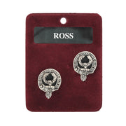 Ross Clan Badge, Kilt Pin, Lapel Pin, Cufflinks, Keyring/Key Fob & Gift Set — Fine Pewter by Art Pewter — Made in Scotland (Shiny Finish) - Heritage Of Scotland - Cufflinks