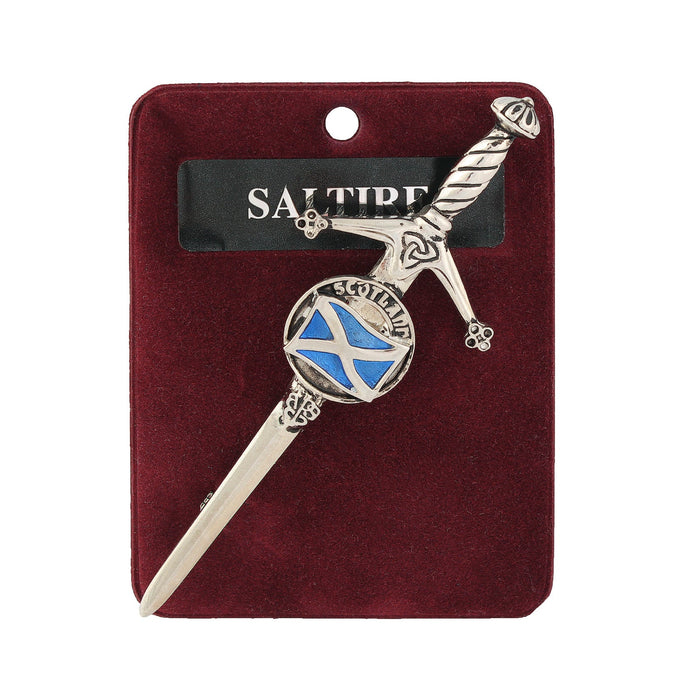 Saltire Clan Badge, Kilt Pin, Lapel Pin, Cufflinks, Keyring/Key Fob & Gift Set — Fine Pewter by Art Pewter — Made in Scotland (Shiny Finish) - Heritage Of Scotland - Kilt Pin