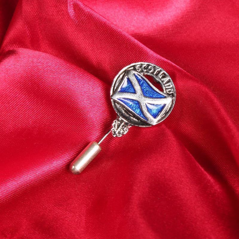 Saltire Clan Badge, Kilt Pin, Lapel Pin, Cufflinks, Keyring/Key Fob & Gift Set — Fine Pewter by Art Pewter — Made in Scotland (Shiny Finish) - Heritage Of Scotland - Lapel Pin