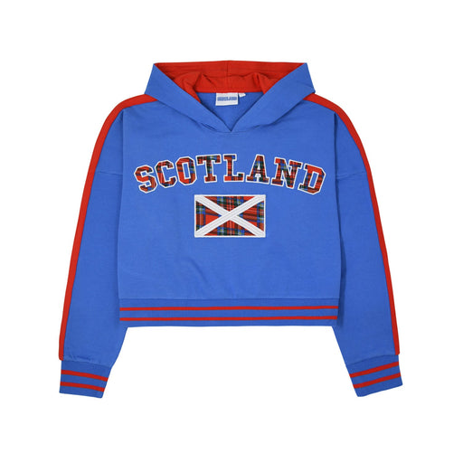 Scotland Flag Crop Hoodie - Heritage Of Scotland - BLUE