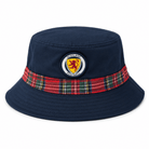 Scotland Football Navy Bucket Hat with Royal Stewart Tartan Trim - Heritage Of Scotland -