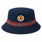 Scotland Football Navy Bucket Hat with Royal Stewart Tartan Trim - Heritage Of Scotland -