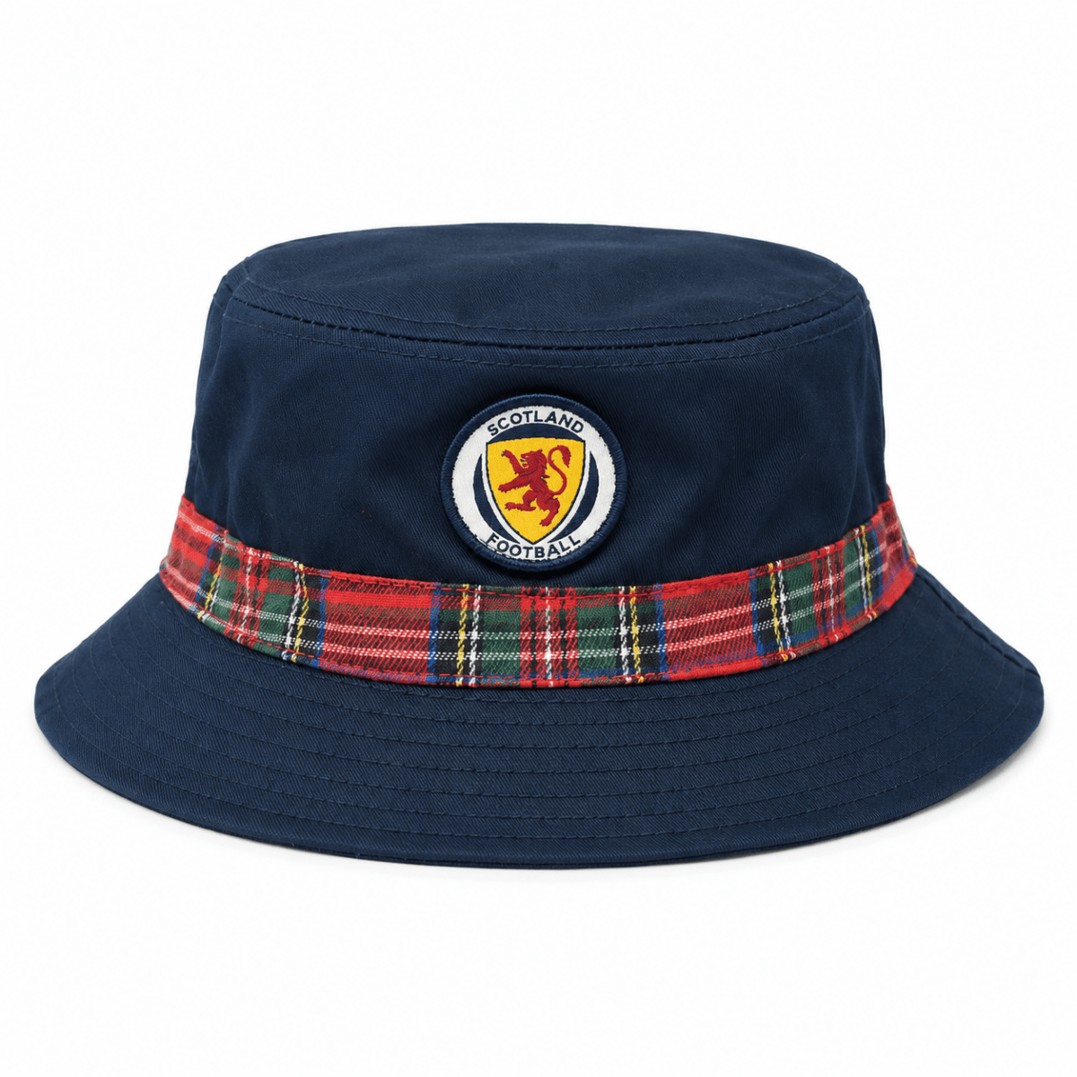 Scotland Football Navy Bucket Hat with Royal Stewart Tartan Trim - Heritage Of Scotland -