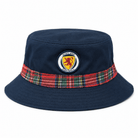 Scotland Football Navy Bucket Hat with Royal Stewart Tartan Trim - Heritage Of Scotland -