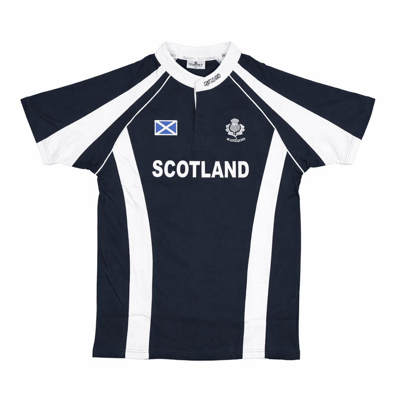 Scotland Haka Rugby Shirt Navy – Classic Scottish Rugby Top - Heritage Of Scotland - S