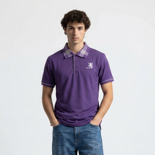 Scotland Lion Rampant Embroidered Polo Shirt – Purple - Heritage Of Scotland - XS