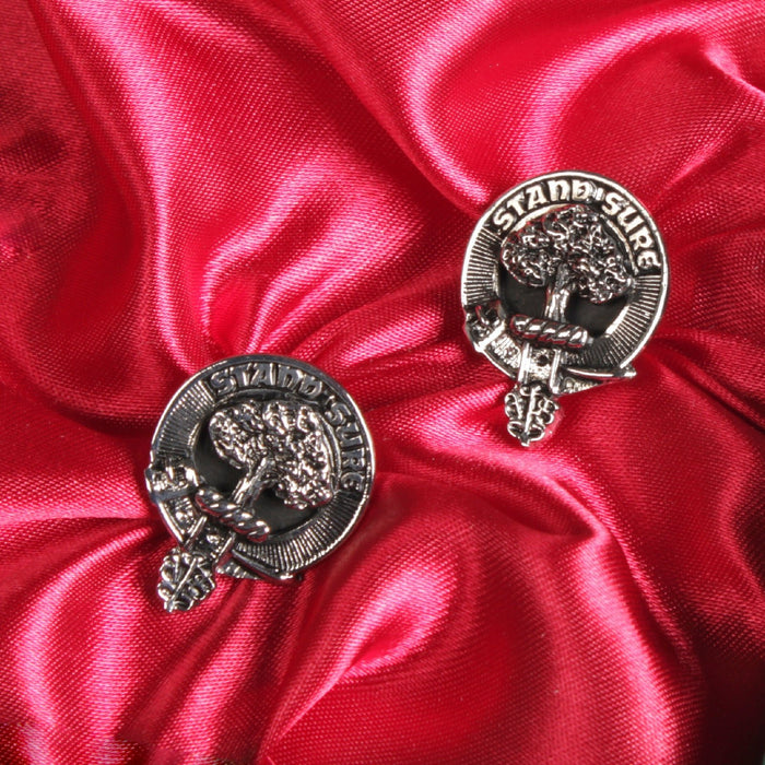 Scotland Map Clan Badge, Kilt Pin, Lapel Pin, Cufflinks, Keyring/Key Fob & Gift Set — Fine Pewter by Art Pewter — Made in Scotland (Shiny Finish) - Heritage Of Scotland - Cufflinks