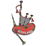 Scotland Metallic Magnet – Highland Coo, Nessie, or Bagpipes - Heritage Of Scotland - Bagpipes
